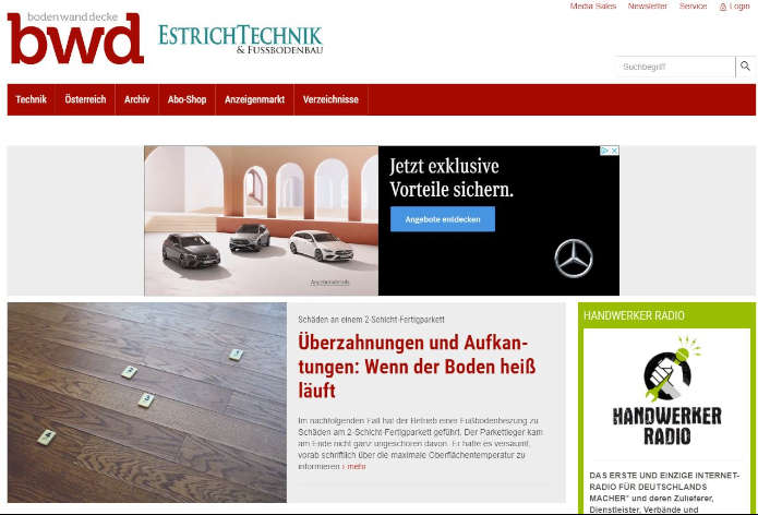 bwd EstrichTechnik Website Screenshot